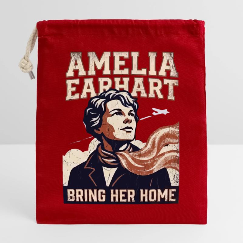 Amelia Earhart – Bring sie nach Hause Verschließbarer Geschenkbeutel aus Baumwolle (25x30cm)
