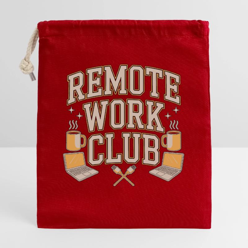 Remote Work Club Web Developer Remote Developer Closable cotton gift bag (25x30cm)