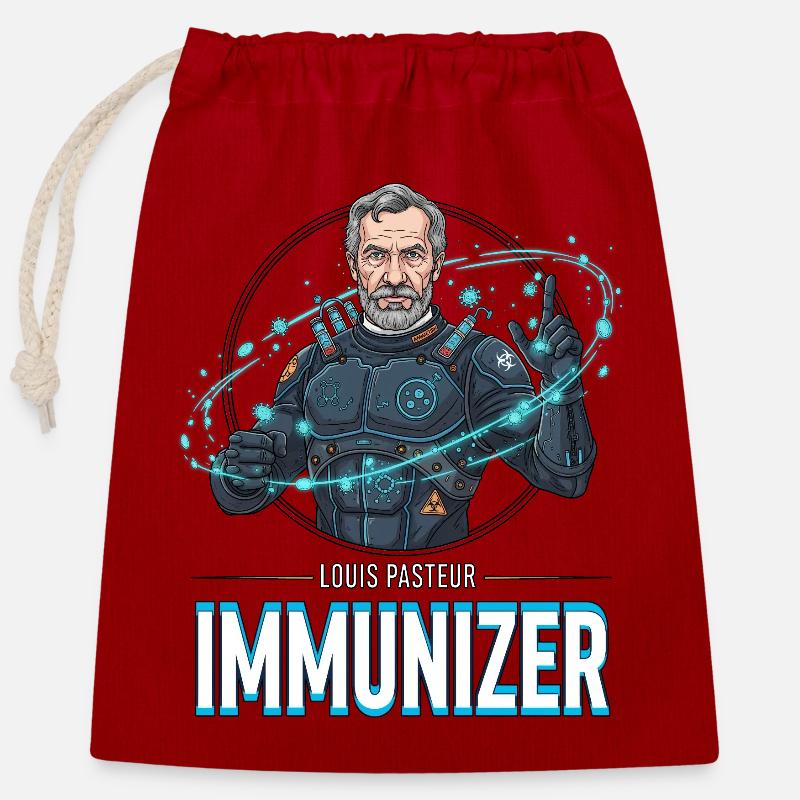Pasteur Immunizer Armor - Sac cadeau en coton avec cordon (25 x 30 cm) - rouge