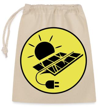 Photovoltaic System Symbol Solar Energy - Closable cotton gift bag (25x30cm) - nature - Front