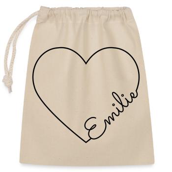 Emilie's name - Closable cotton gift bag (25x30cm) - nature - Front