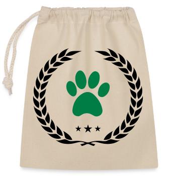 Paw Wreath - Closable cotton gift bag (25x30cm) - nature - Front