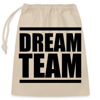 dream team - Verschließbarer Geschenkbeutel aus Baumwolle (25x30cm) - Natur - Vorne