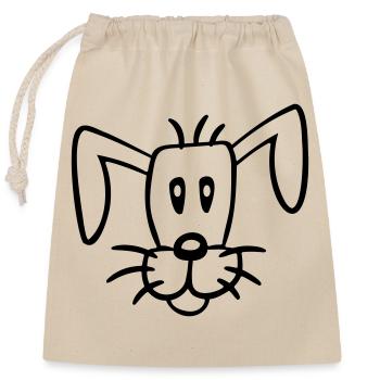 Hund Gesicht Kleiner Glücklicher Welpe Haustier - Verschließbarer Geschenkbeutel aus Baumwolle (25x30cm) - Natur - Vorne