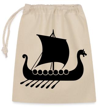 wikinger schiff - Verschließbarer Geschenkbeutel aus Baumwolle (25x30cm) - Natur - Vorne