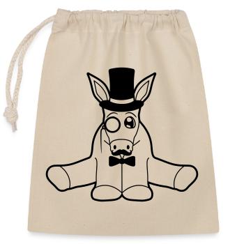 riche monsieur monsieur moustache moustache mono - Sac cadeau en coton avec cordon (25 x 30 cm) - nature - Devant