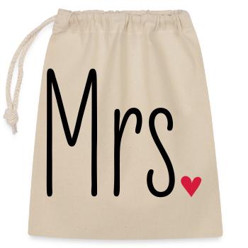 Matching Look Mr and Mrs Valentine's Day Matching Pair - Closable cotton gift bag (25x30cm) - nature - Front