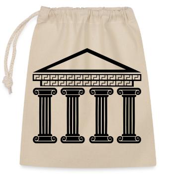 Bâtiment antique grec - Sac cadeau en coton avec cordon (25 x 30 cm) - nature - Devant