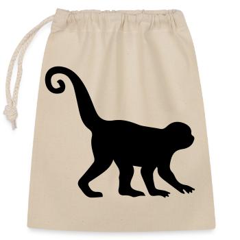 Silhouette de singe - Sac cadeau en coton avec cordon (25 x 30 cm) - nature - Devant