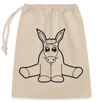 petit bébé mignon mignon assis âne cheval poney k - Sac cadeau en coton avec cordon (25 x 30 cm) - nature - Devant