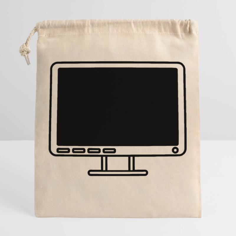 Screen Display Computer Icon Closable cotton gift bag (25x30cm)