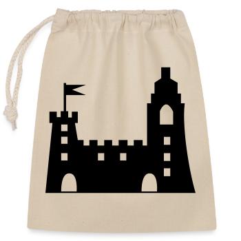 castle - Closable cotton gift bag (25x30cm) - nature - Front