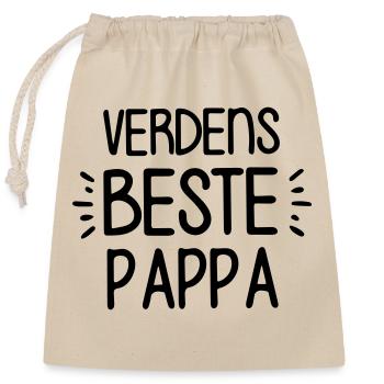 der beste Vater der Welt - Verschließbarer Geschenkbeutel aus Baumwolle (25x30cm) - Natur - Vorne