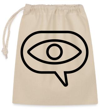 Visual Vision Eye Speech Bubble - Closable cotton gift bag (25x30cm) - nature - Front