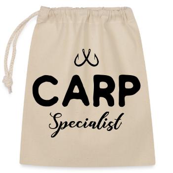 Carp Specialist - Fishing, Angler - Closable cotton gift bag (25x30cm) - nature - Front