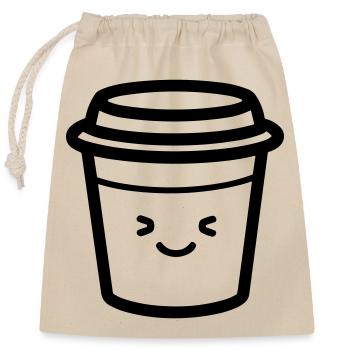 Mug de café - Sac cadeau en coton avec cordon (25 x 30 cm) - nature - Devant