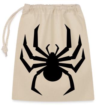 Spinne - Verschließbarer Geschenkbeutel aus Baumwolle (25x30cm) - Natur - Vorne