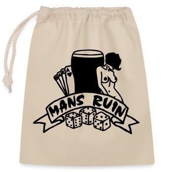 1 colour - mans ruin pin up girl sex drugs rock n - Verschließbarer Geschenkbeutel aus Baumwolle (25x30cm) - Natur - Vorne