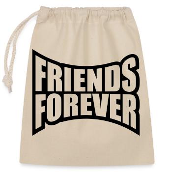 friends forever love party infinity team crew fr - Closable cotton gift bag (25x30cm) - nature - Front