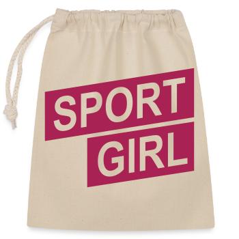 fille de sport pur - Sac cadeau en coton avec cordon (25 x 30 cm) - nature - Devant