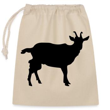Goat Silhouette - Closable cotton gift bag (25x30cm) - nature - Front