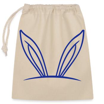 Lapin Oreilles De Lapin Trou Sac Caché Drôle Mignon - Sac cadeau en coton avec cordon (25 x 30 cm) - nature - Devant