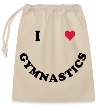 gymnastics - Closable cotton gift bag (25x30cm) - nature - Front