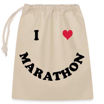 Marathon - Sac cadeau en coton avec cordon (25 x 30 cm) - nature - Devant