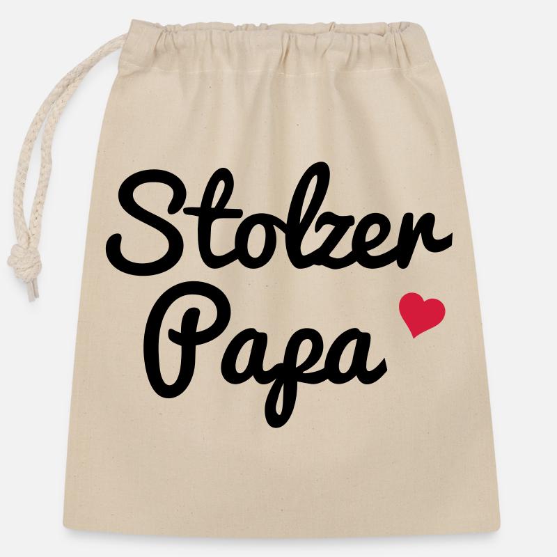 Proud Papa - Closable cotton gift bag (25x30cm) - nature