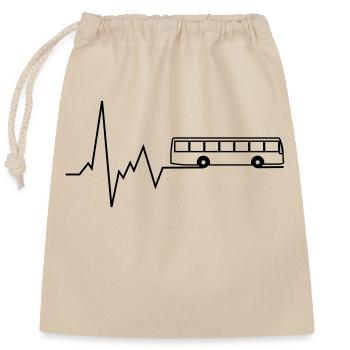 herzschlag bus - Verschließbarer Geschenkbeutel aus Baumwolle (25x30cm) - Natur - Vorne