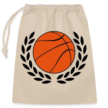 Basketball - Closable cotton gift bag (25x30cm) - nature - Front