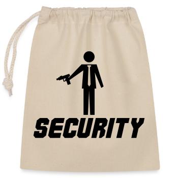 Security Design 001 - Closable cotton gift bag (25x30cm) - nature - Front
