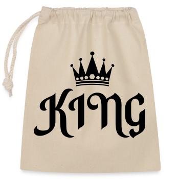 king 01 - Closable cotton gift bag (25x30cm) - nature - Front