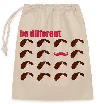 Moustache-be different, paragliding and soaring - Closable cotton gift bag (25x30cm) - nature - Front