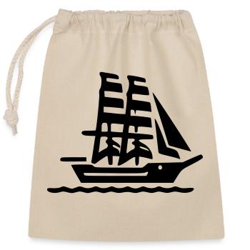 Grand Voilier - Sac cadeau en coton avec cordon (25 x 30 cm) - nature - Devant