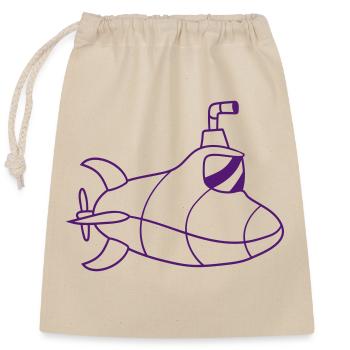 U-Boot Unterseeboot Tauchgang Tauchboot Kapitän - Verschließbarer Geschenkbeutel aus Baumwolle (25x30cm) - Natur - Vorne