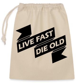 Vivre vite mourir - Sac cadeau en coton avec cordon (25 x 30 cm) - nature - Devant