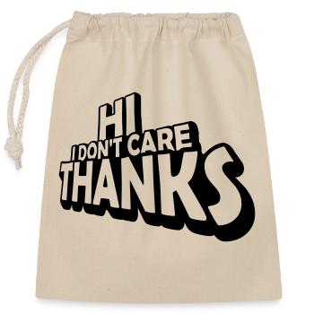 Salut je m'en fiche - Sac cadeau en coton avec cordon (25 x 30 cm) - nature - Devant