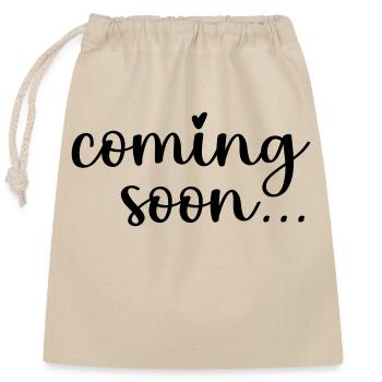 coming soon - Closable cotton gift bag (25x30cm) - nature - Front