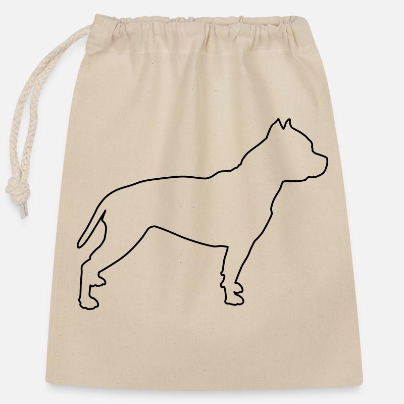 Contours de Pitbull 1 - Sac cadeau en coton avec cordon (25 x 30 cm) - nature