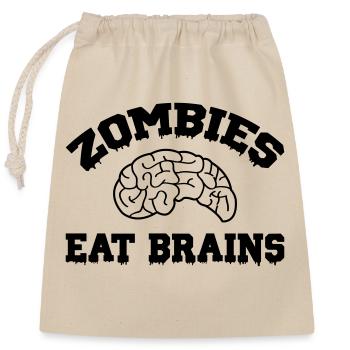 zombies eat brains - Verschließbarer Geschenkbeutel aus Baumwolle (25x30cm) - Natur - Vorne
