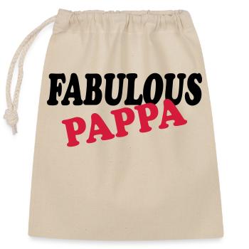 FABULOUS PAPPA - Closable cotton gift bag (25x30cm) - nature - Front