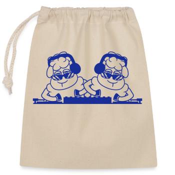 2 Cool DJ Sheep Sheep Mixer Musique de fête - Sac cadeau en coton avec cordon (25 x 30 cm) - nature - Devant