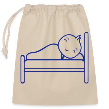 oiseau dort lit fatigué nuit récupérer couverture paresseuse - Sac cadeau en coton avec cordon (25 x 30 cm) - nature - Devant