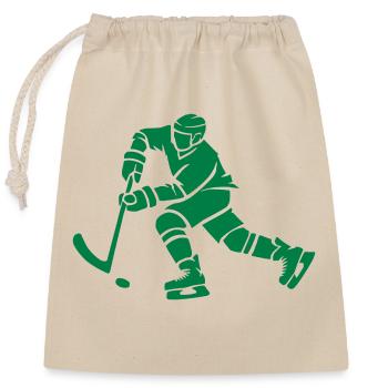 Joueurs de hockey - Sac cadeau en coton avec cordon (25 x 30 cm) - nature - Devant