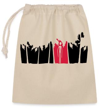 palms holiday island black alien man long arm - Closable cotton gift bag (25x30cm) - nature - Front