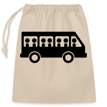 shuttle bus - Verschließbarer Geschenkbeutel aus Baumwolle (25x30cm) - Natur - Vorne