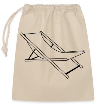 plage chaise longue chaises longues vacances vacances plage mer p - Sac cadeau en coton avec cordon (25 x 30 cm) - nature - Devant