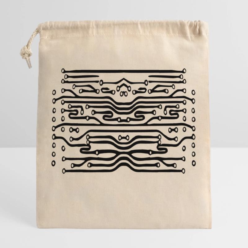 design lines microchip disk pattern cool lines Closable cotton gift bag (25x30cm)
