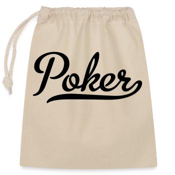 poker - Closable cotton gift bag (25x30cm) - nature - Front
